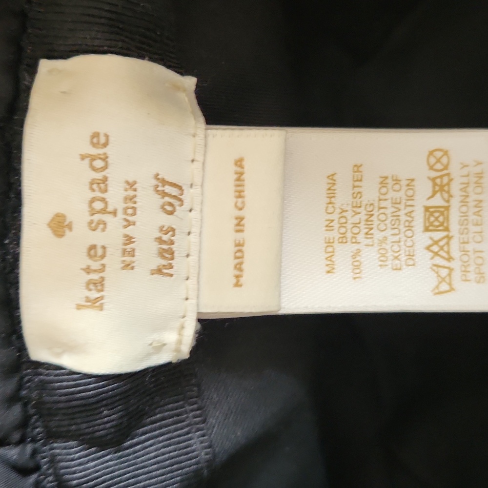 Kate Spade Black Quilted Bucket Hat with Bow - Picture 4 of 9